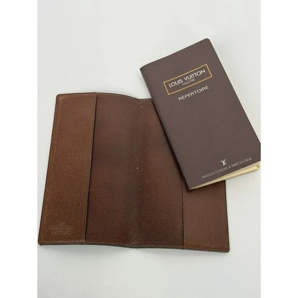 Louis Vuitton Pocket Agenda Cover in Brown Coated Canvas and Leather